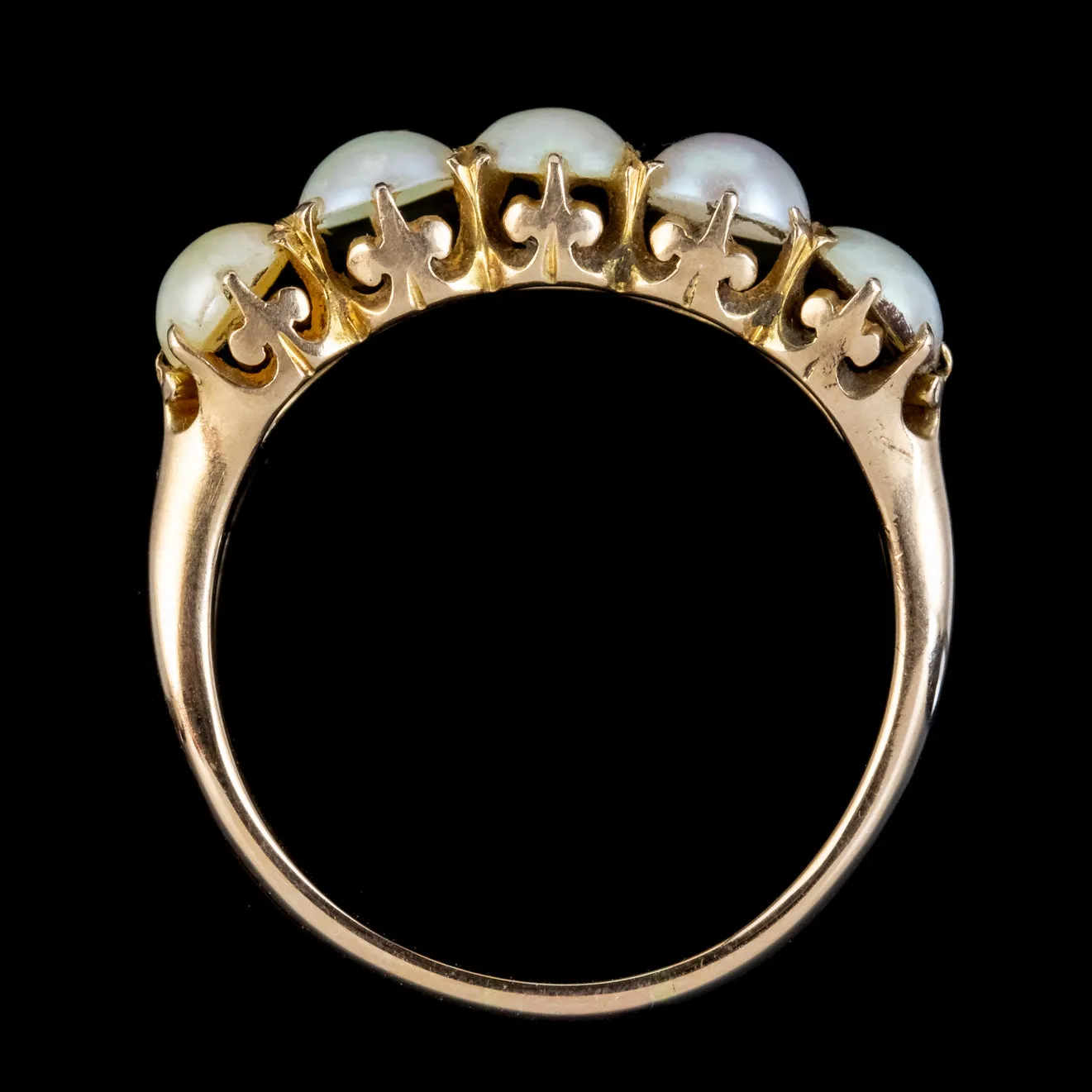 Antique Victorian Natural Pearl Ring 15ct Gold Circa 1900