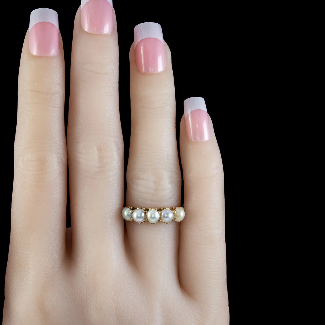 Antique Victorian Natural Pearl Ring 15ct Gold Circa 1900