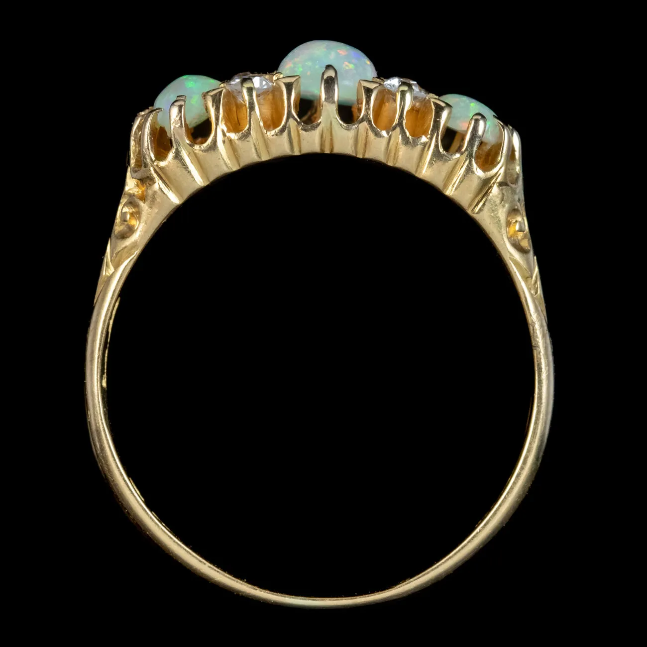 Antique Victorian Opal Diamond Ring 1ct Of Opal