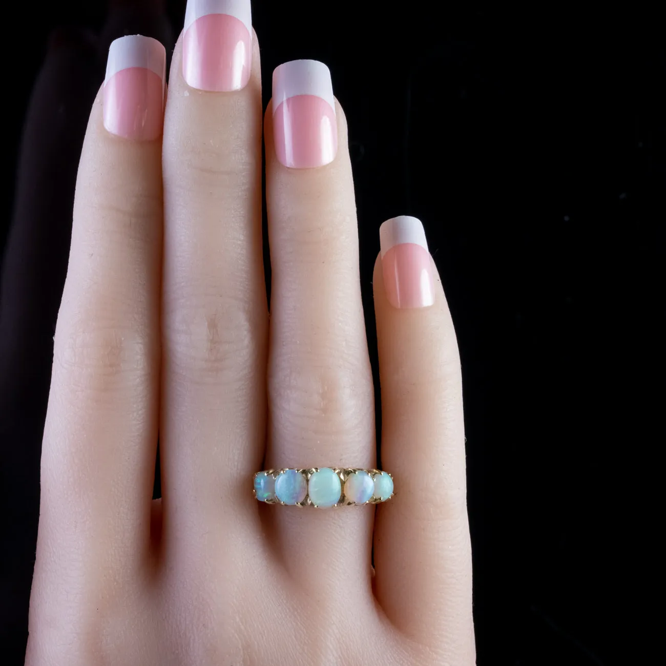 Antique Victorian Opal Ring 9Ct Gold Circa 1900