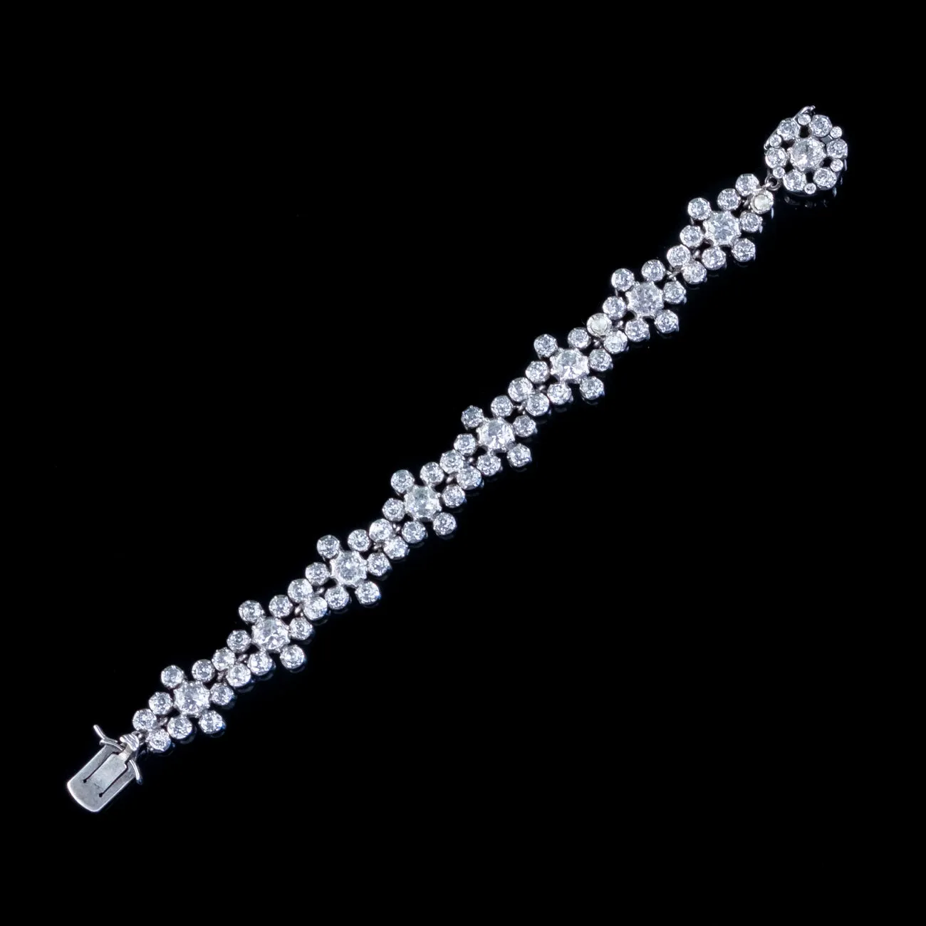 Antique Victorian Paste Bracelet Sterling Silver Dated 1895