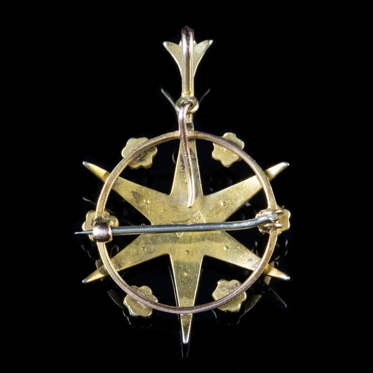Antique Victorian Pearl Brooch 9Ct Gold Circa 1900