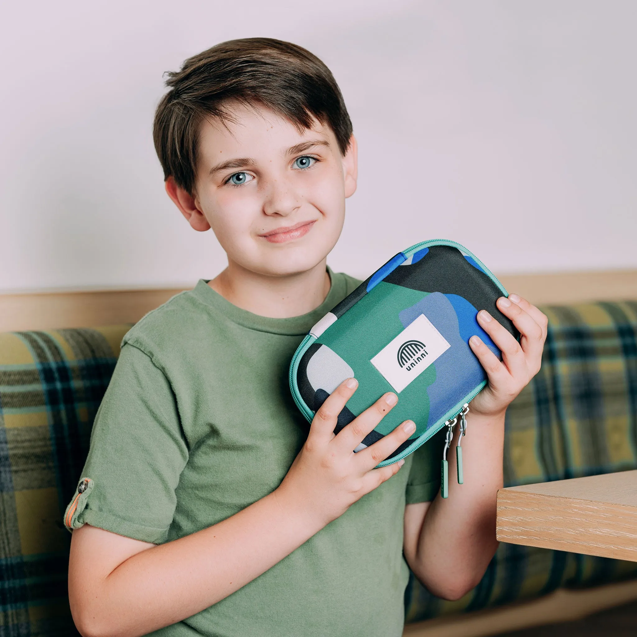 Arden Pencil Case - Camo Kid Blue/Green