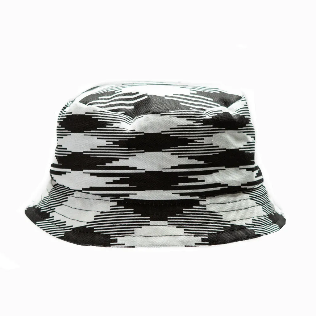 ARGYLE BUCKET HAT BLACK WHITE