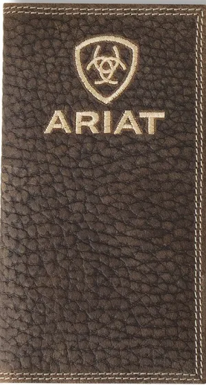 Ariat Men's Rodeo Wallet Bull Hide Brown
