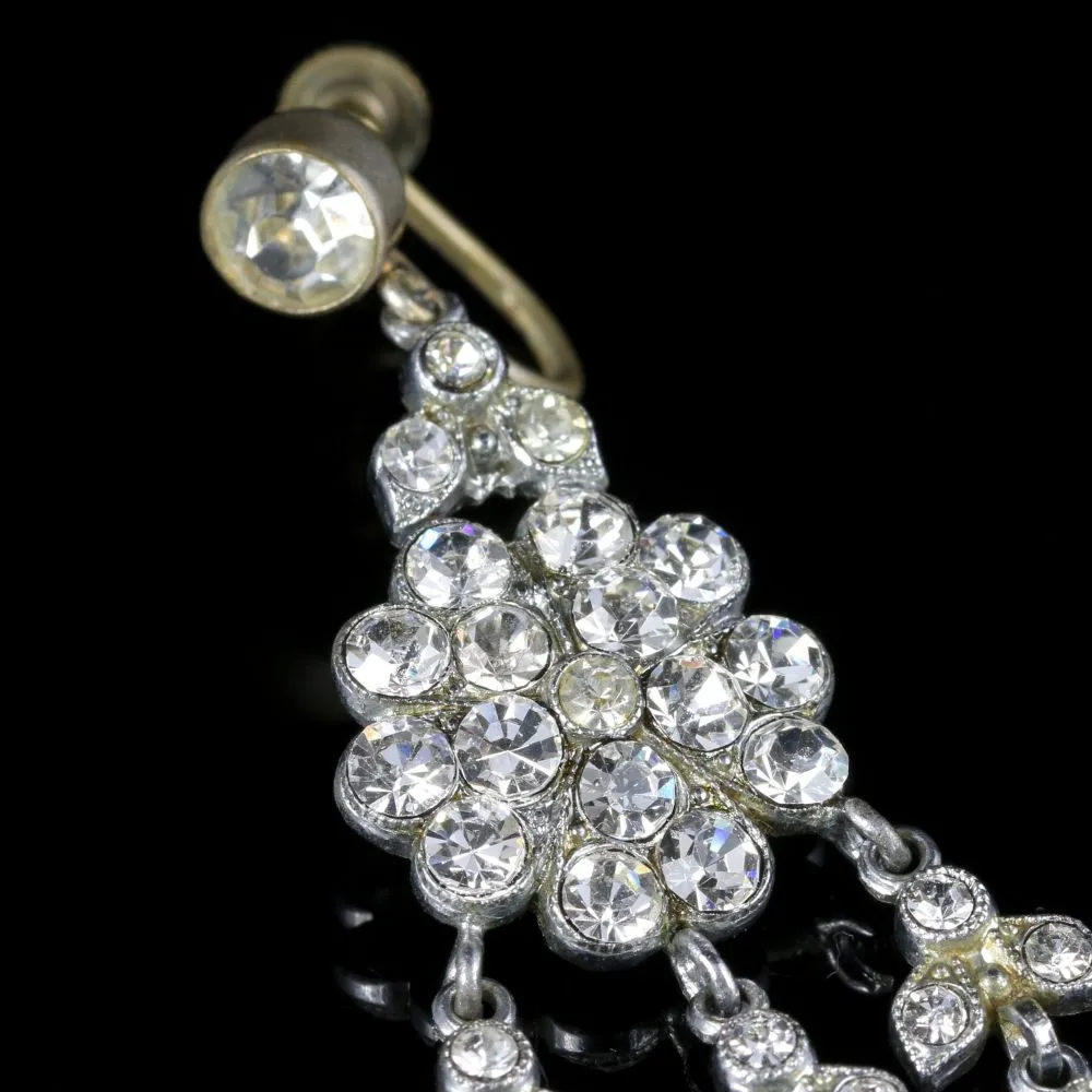 Art Deco Long Paste Earrings