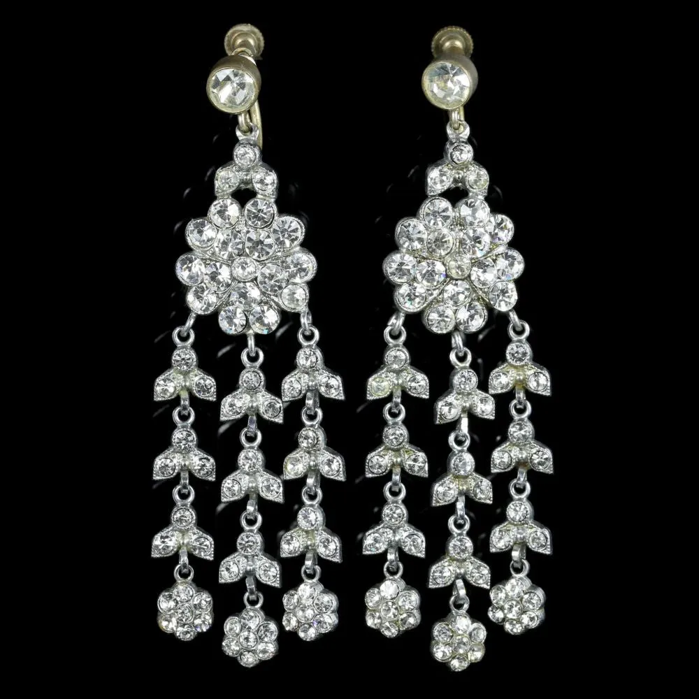 Art Deco Long Paste Earrings