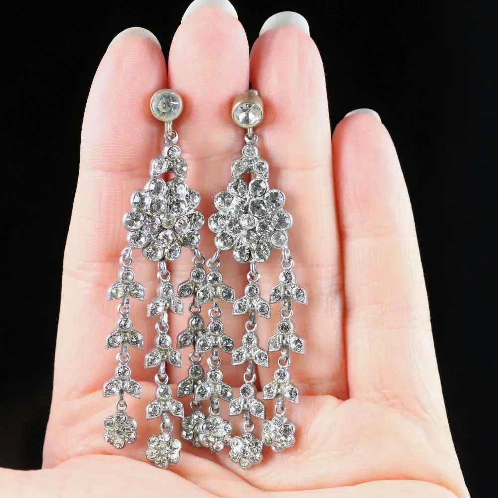 Art Deco Long Paste Earrings