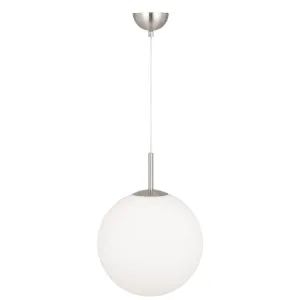 Bally 30cm Nickel with Opal Glass Modern Pendant
