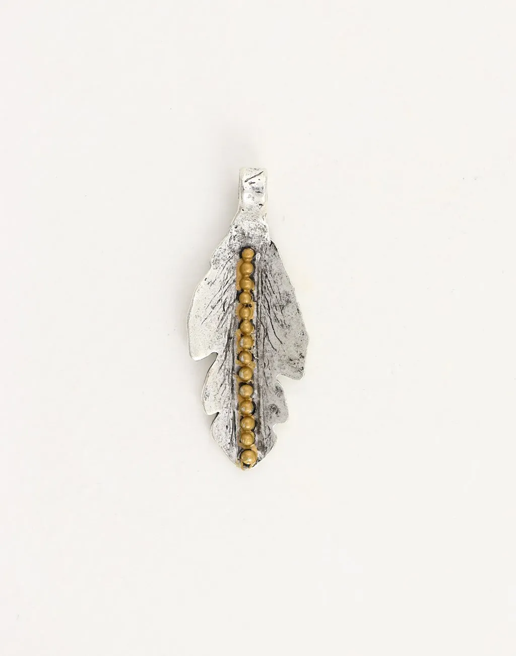 Beaded Leaf, 38x15mm, (1pc)