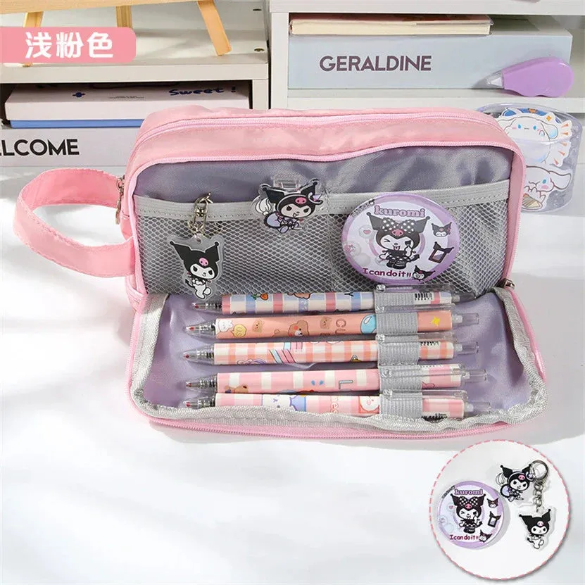 binfenxie Pencil Case Kawaii Material Escolar Big The Badge Pencilcase Cute Bags For Girls School Supplies Trousse Scolaire Pouch Etui