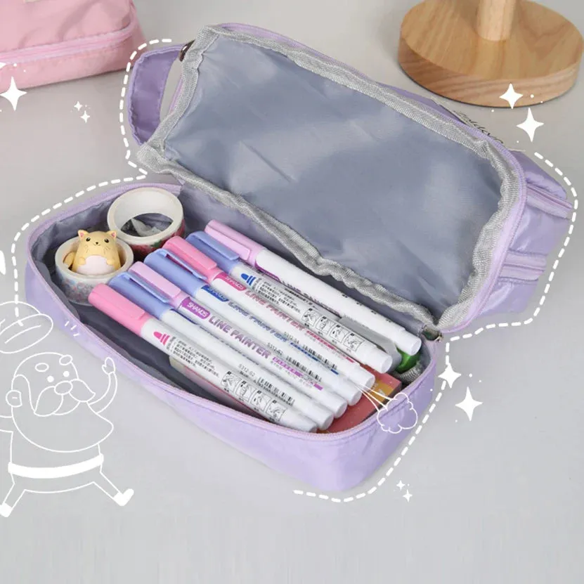binfenxie Pencil Case Kawaii Material Escolar Big The Badge Pencilcase Cute Bags For Girls School Supplies Trousse Scolaire Pouch Etui