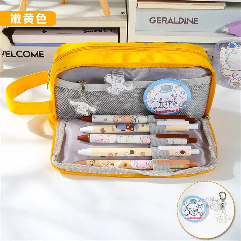 binfenxie Pencil Case Kawaii Material Escolar Big The Badge Pencilcase Cute Bags For Girls School Supplies Trousse Scolaire Pouch Etui