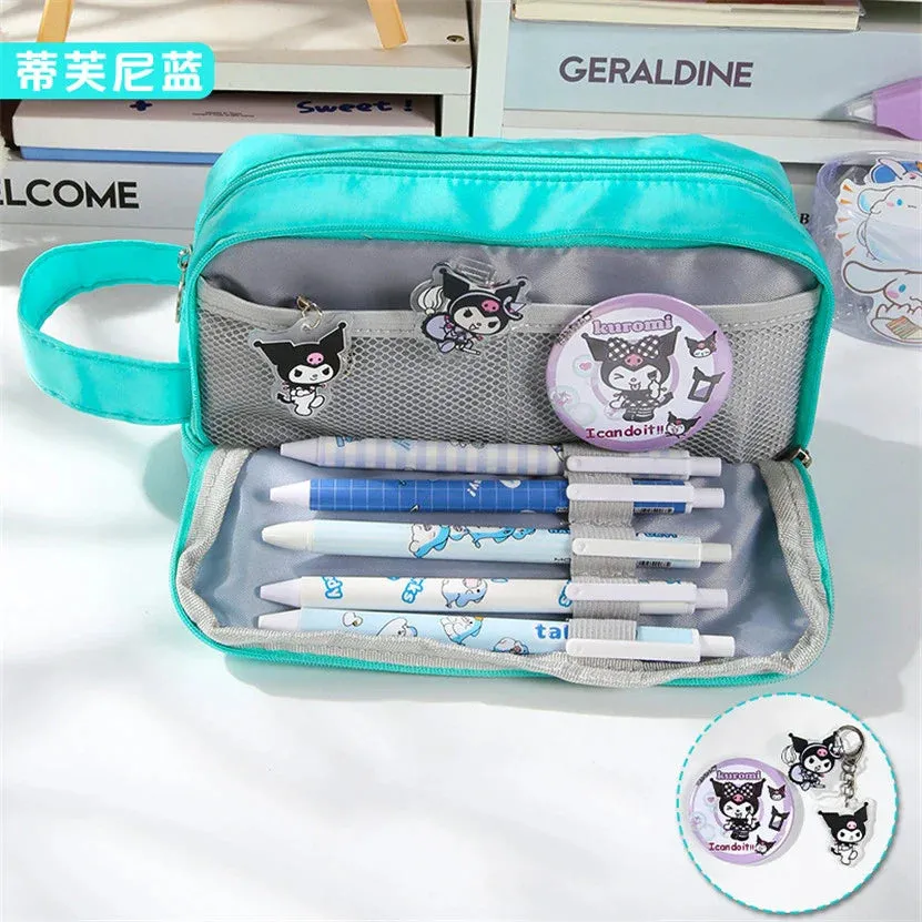 binfenxie Pencil Case Kawaii Material Escolar Big The Badge Pencilcase Cute Bags For Girls School Supplies Trousse Scolaire Pouch Etui