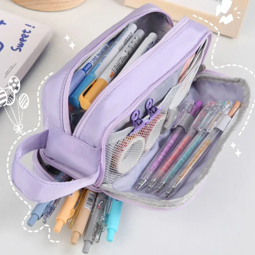 binfenxie Pencil Case Kawaii Material Escolar Big The Badge Pencilcase Cute Bags For Girls School Supplies Trousse Scolaire Pouch Etui