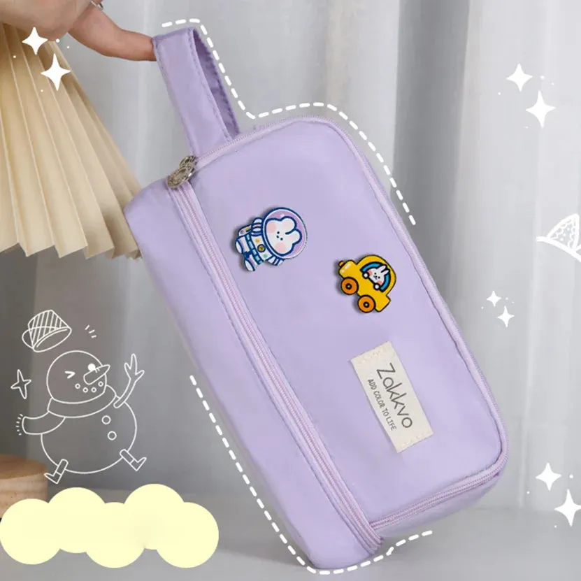binfenxie Pencil Case Kawaii Material Escolar Big The Badge Pencilcase Cute Bags For Girls School Supplies Trousse Scolaire Pouch Etui