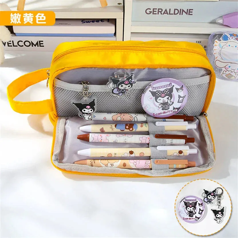 binfenxie Pencil Case Kawaii Material Escolar Big The Badge Pencilcase Cute Bags For Girls School Supplies Trousse Scolaire Pouch Etui