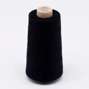 Black Organic Cotton Sewing Thread Cone - 3000 yards 30/2