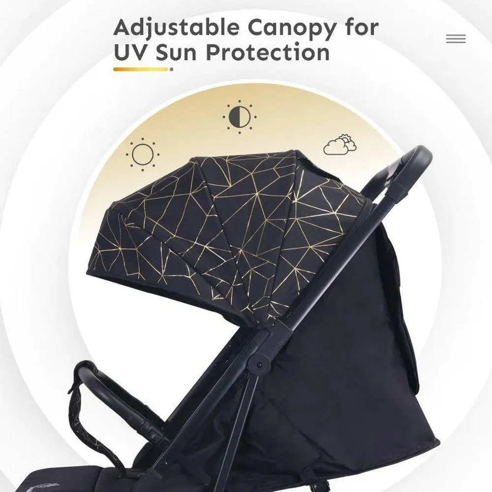 Black Pocket Air Lite Stroller With One Hand Fold