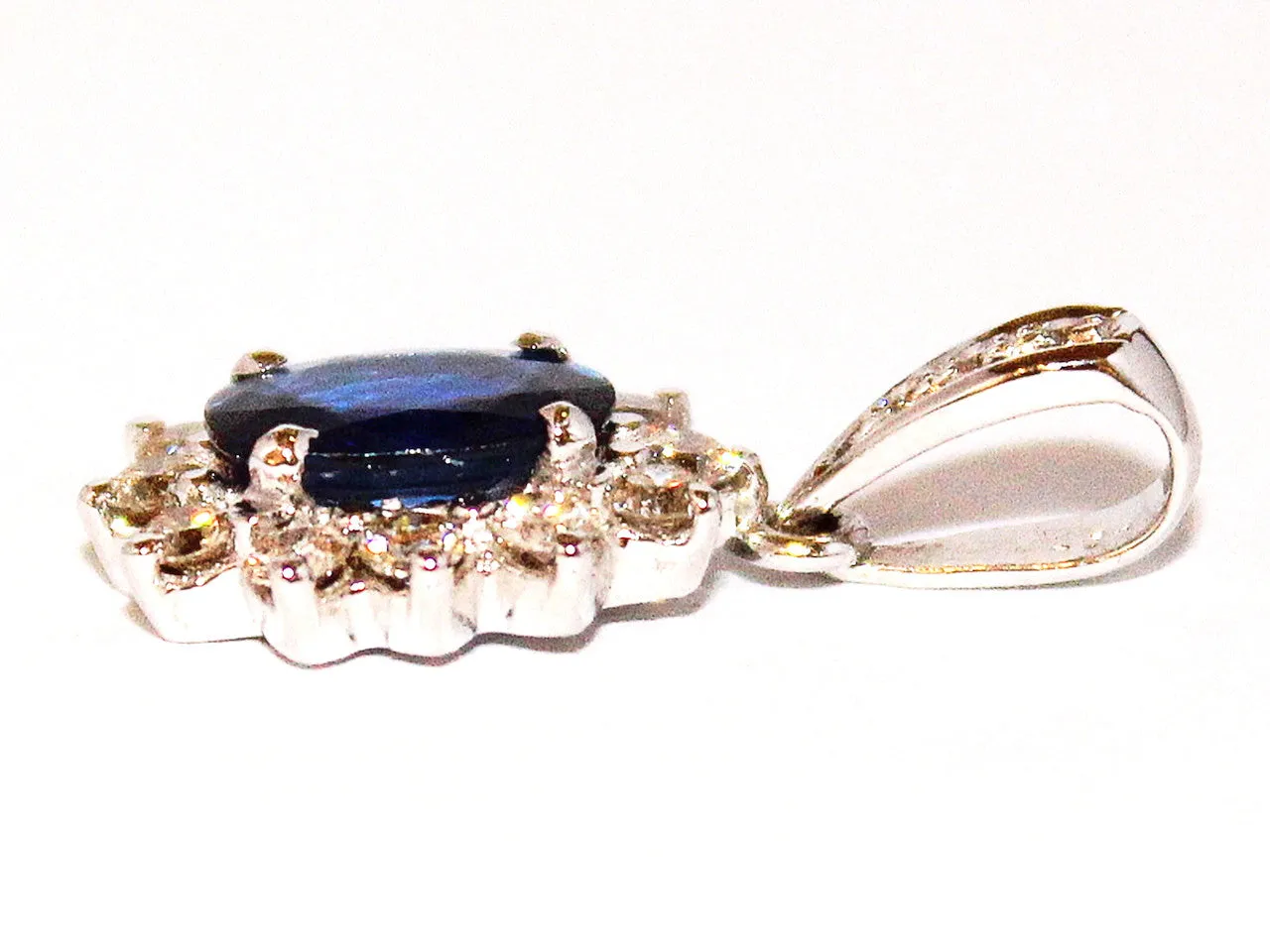 Blue Sapphire And Diamond Pendant AD No. 0620