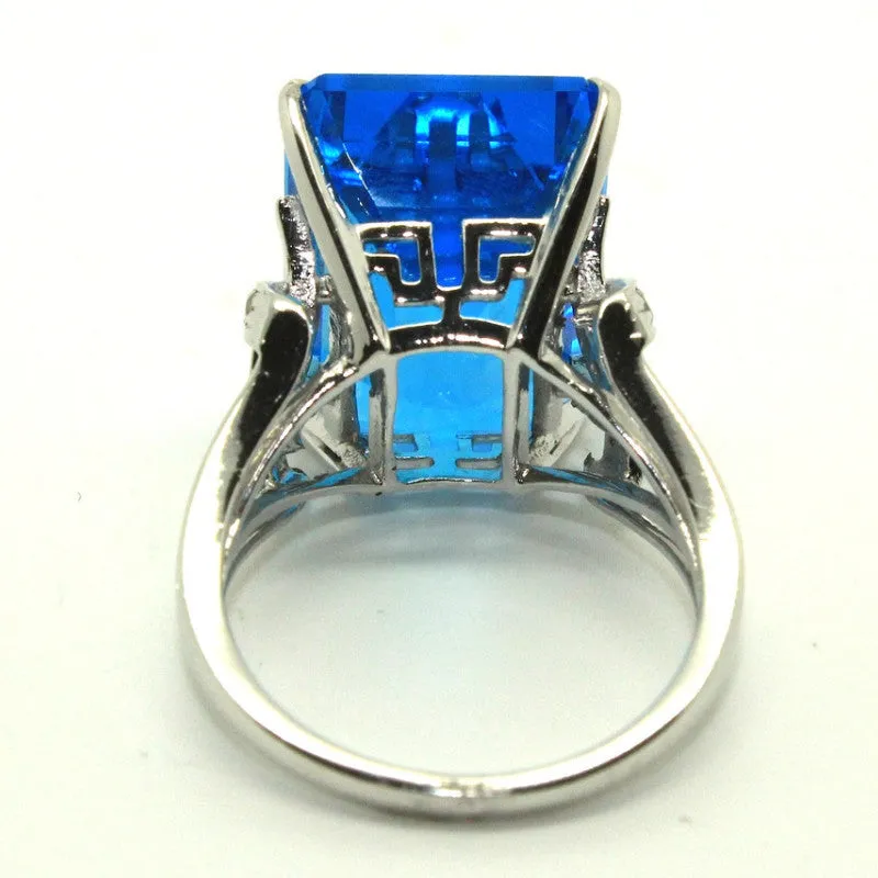 Blue Topaz & Diamond Arrow Ring /Item code: RNG 10