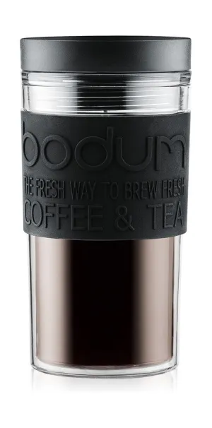 Bodum Travel Mug Double Walled Plastic Black, 0.35 L