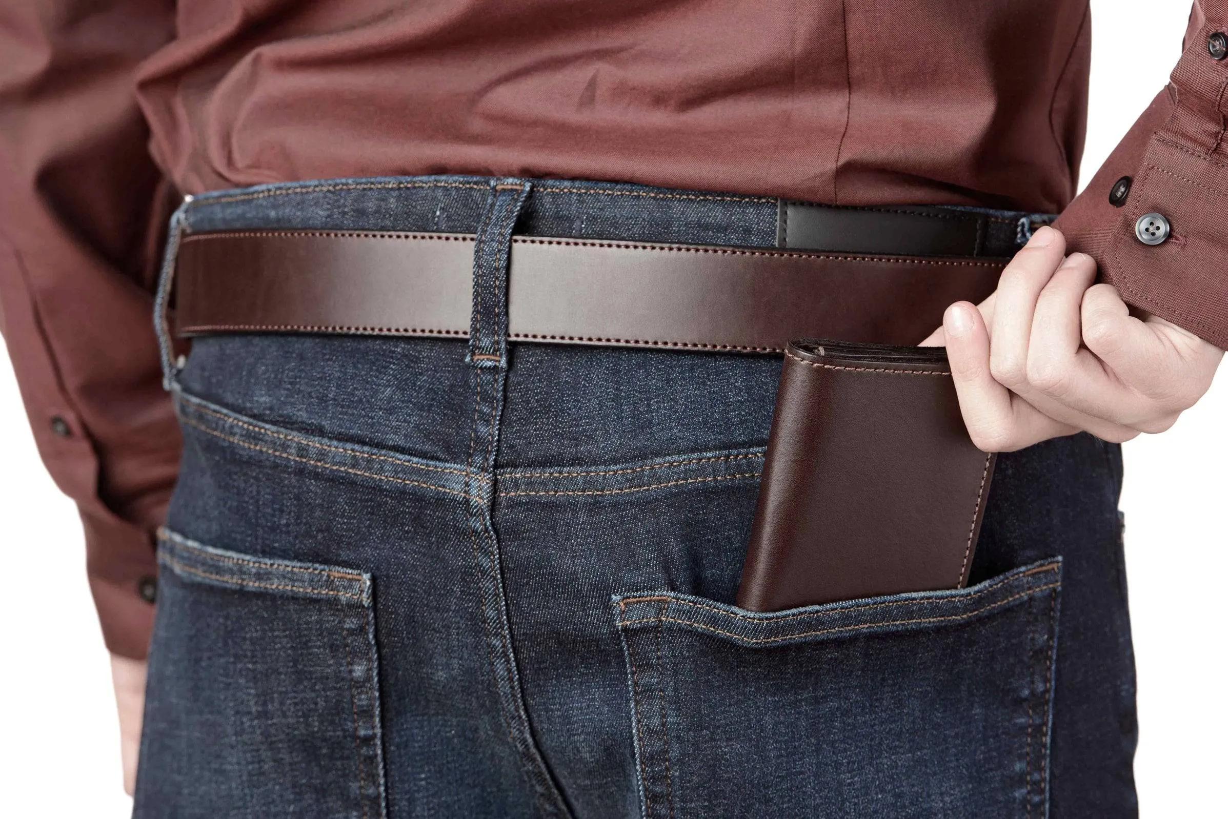Brown Premium Leather Trifold Wallet With ID Window