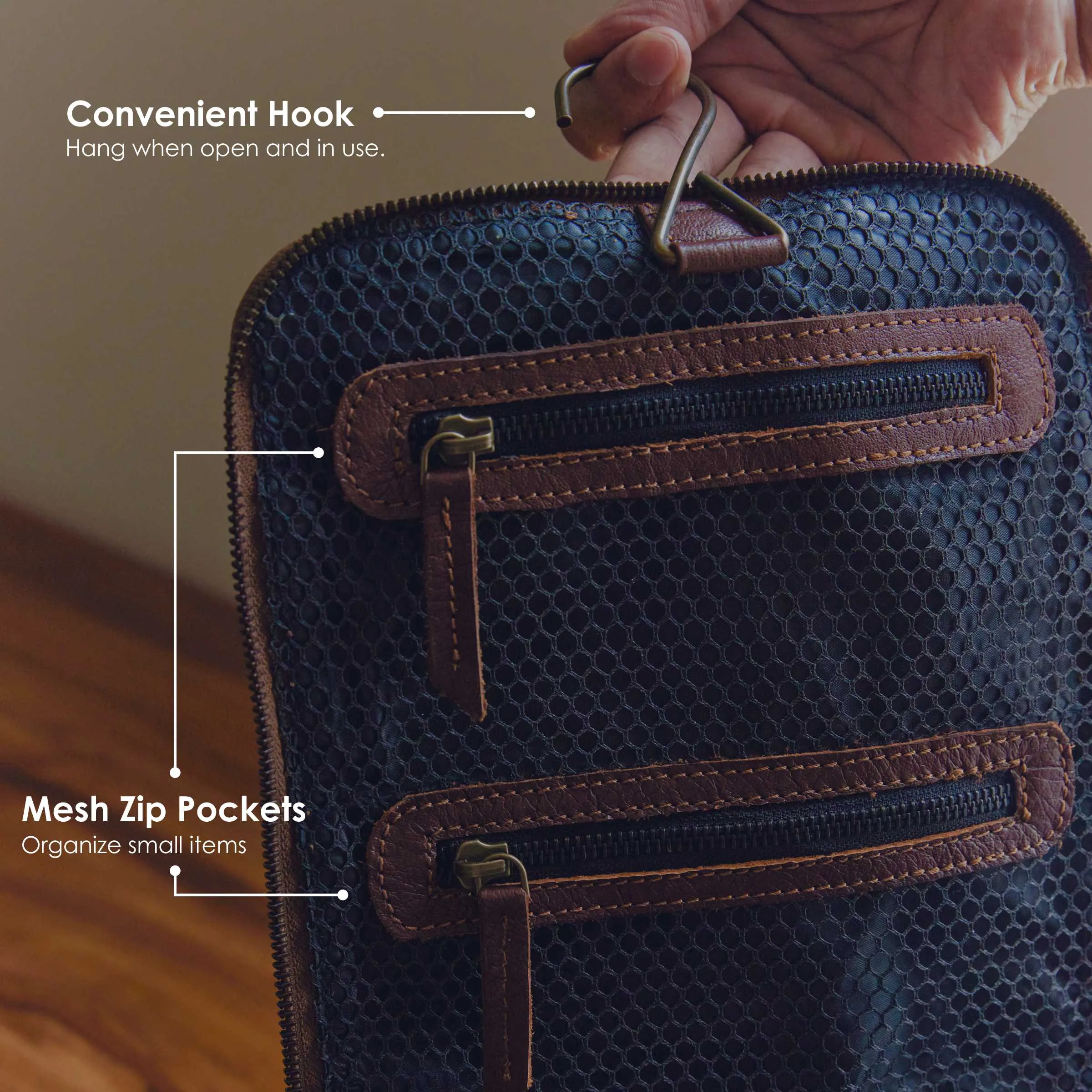 Brown Toiletry Bag | Waxed Canvas