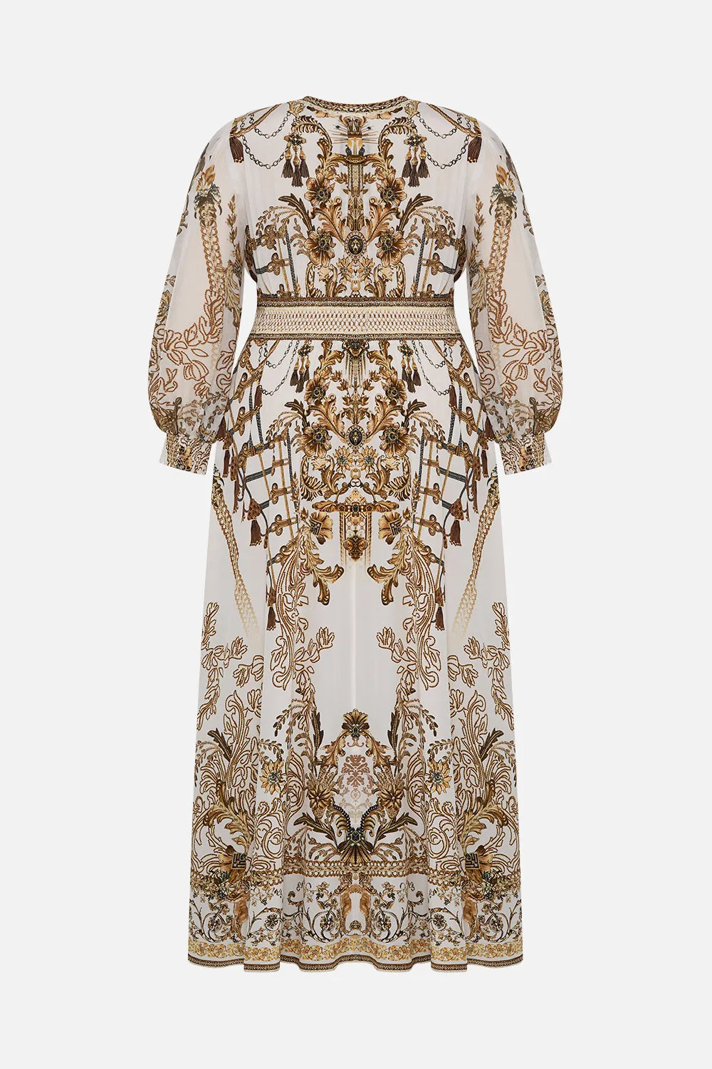 BUTTON DRESS WITH SHAPED WAISTBAND ROAD TO RICHESSE