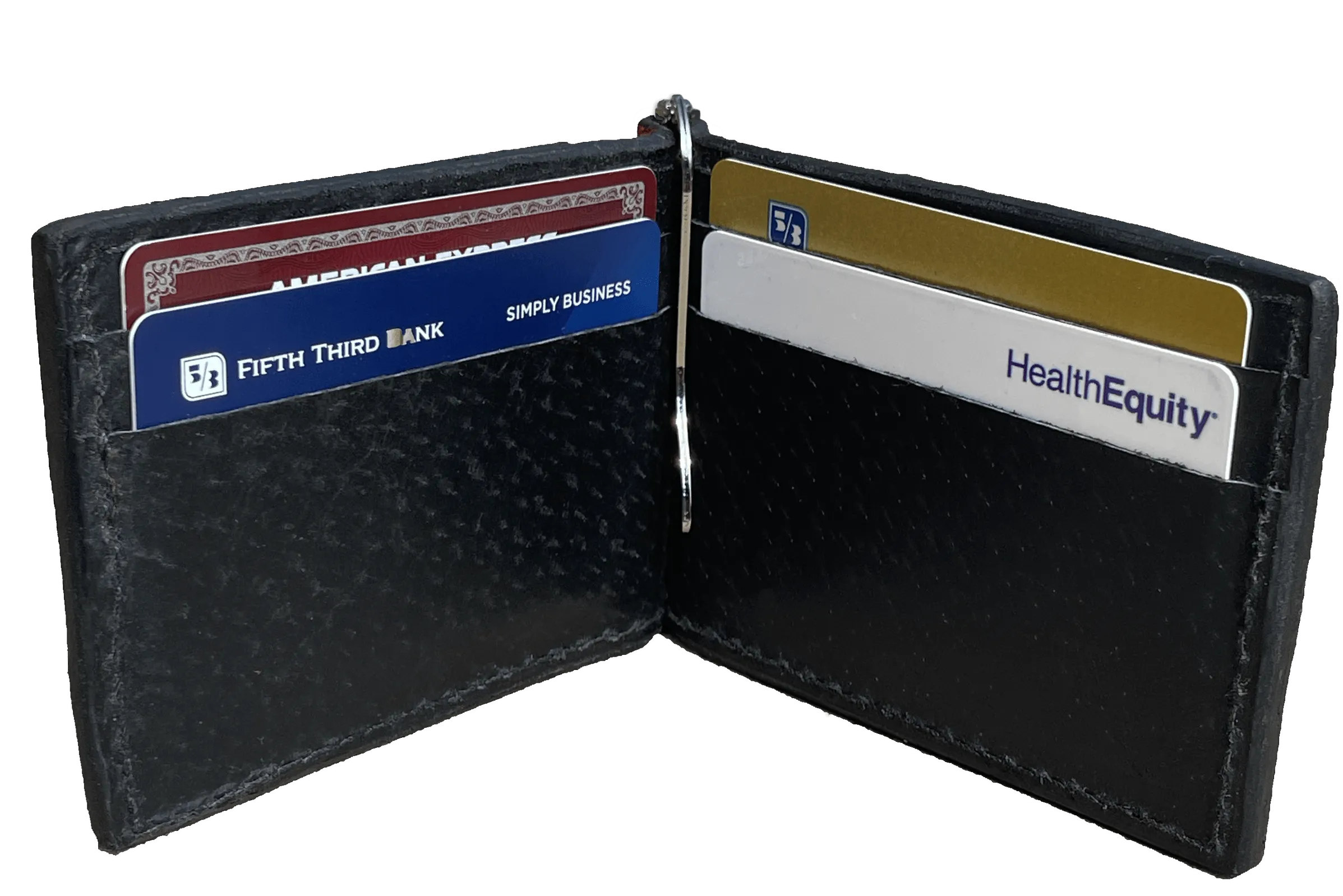 Caramel Brown Elephant Bifold Slim Profile Wallet With Money Clip