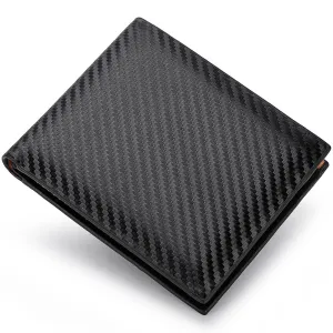 Carbon Fiber Wallet Men's Card Holder One-piece Zipper