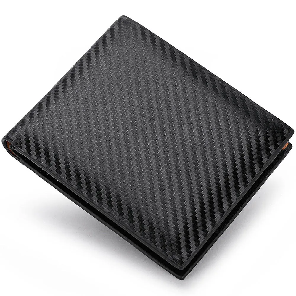 Carbon Fiber Wallet Men's Card Holder One-piece Zipper