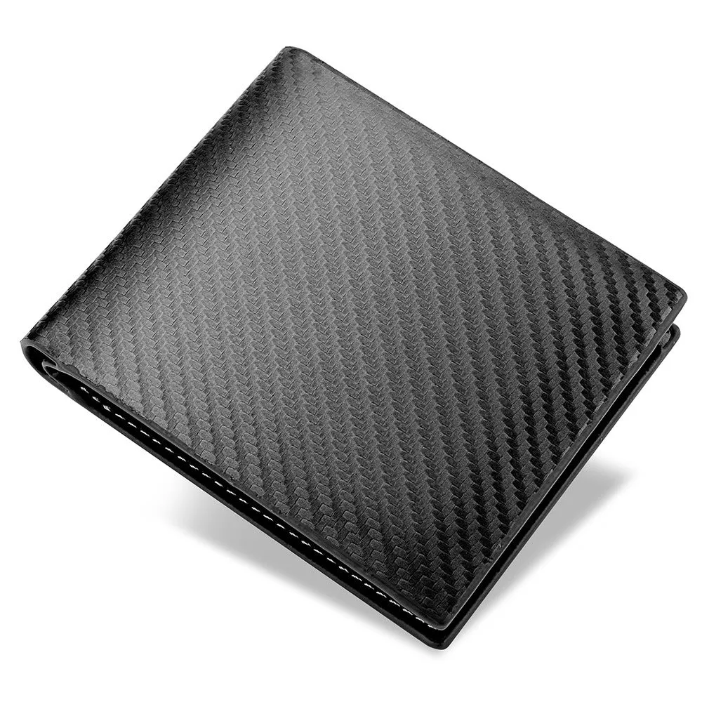 Carbon Fiber Wallet Men's Card Holder One-piece Zipper
