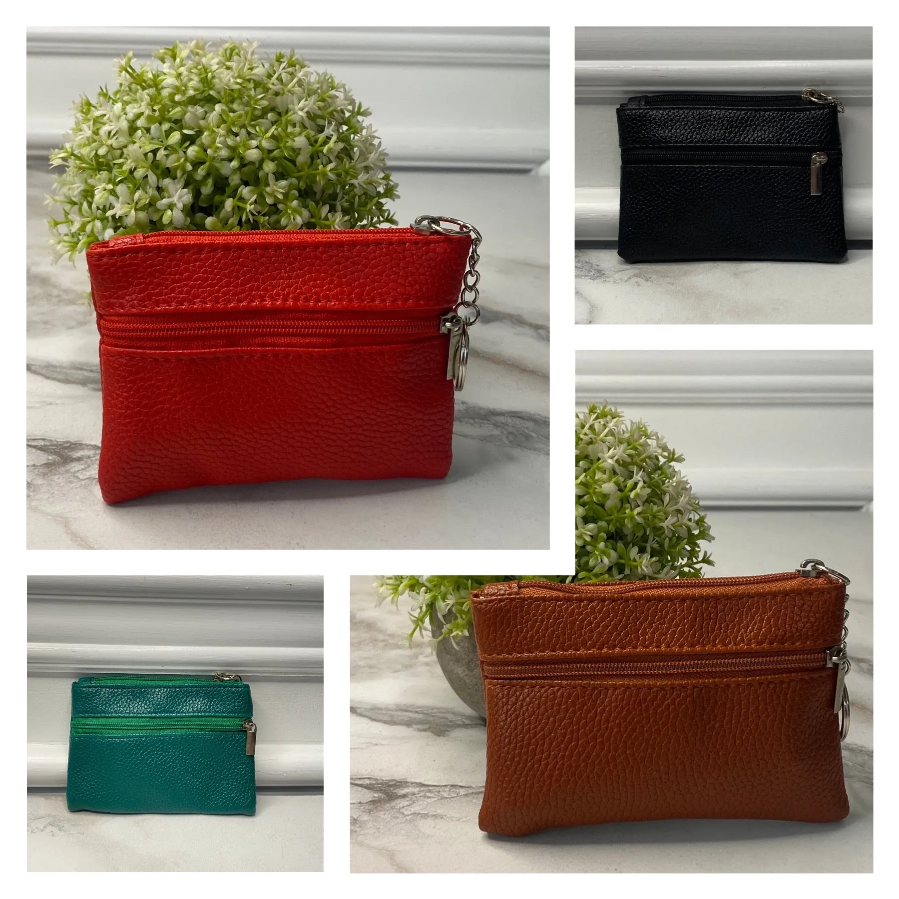 Card Holder Wallet   Keychain - Faux Leather