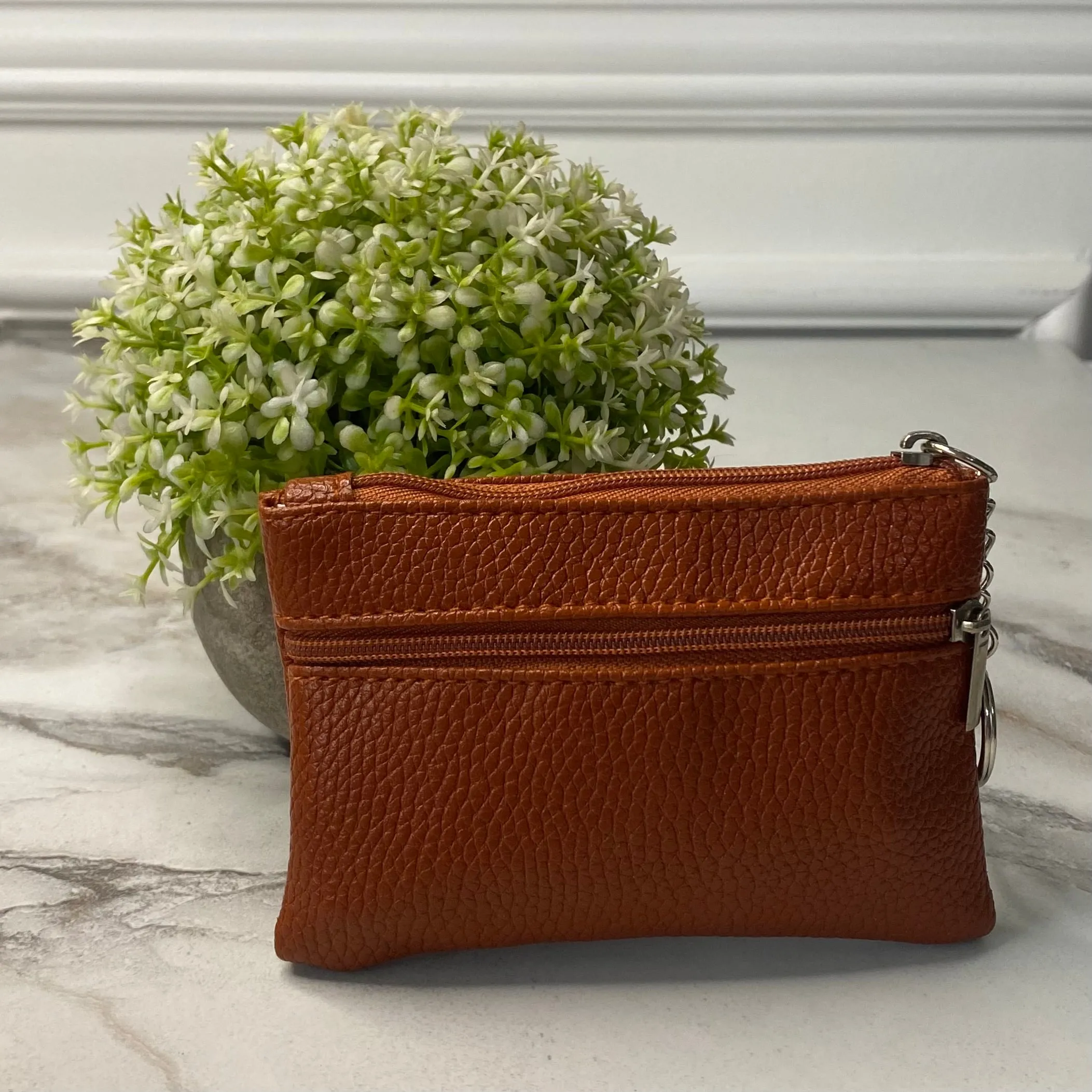 Card Holder Wallet   Keychain - Faux Leather
