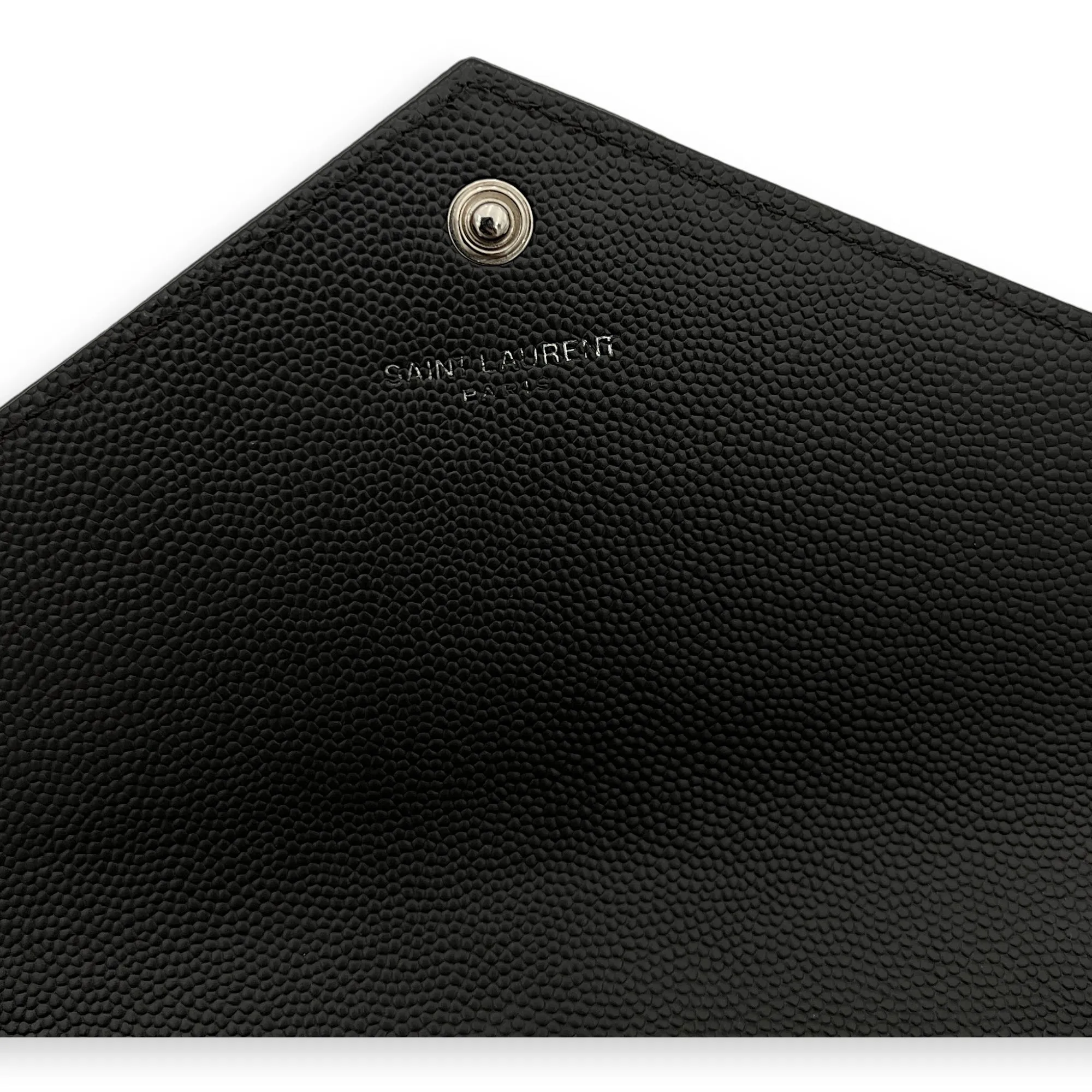 Cassandre Wallet On Chain Grey in Calfskin, Silver hardware