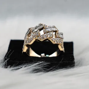 Chain Ring 14K Yellow Gold With Diamond 2,75ct / 14.9gr / Size 10.5