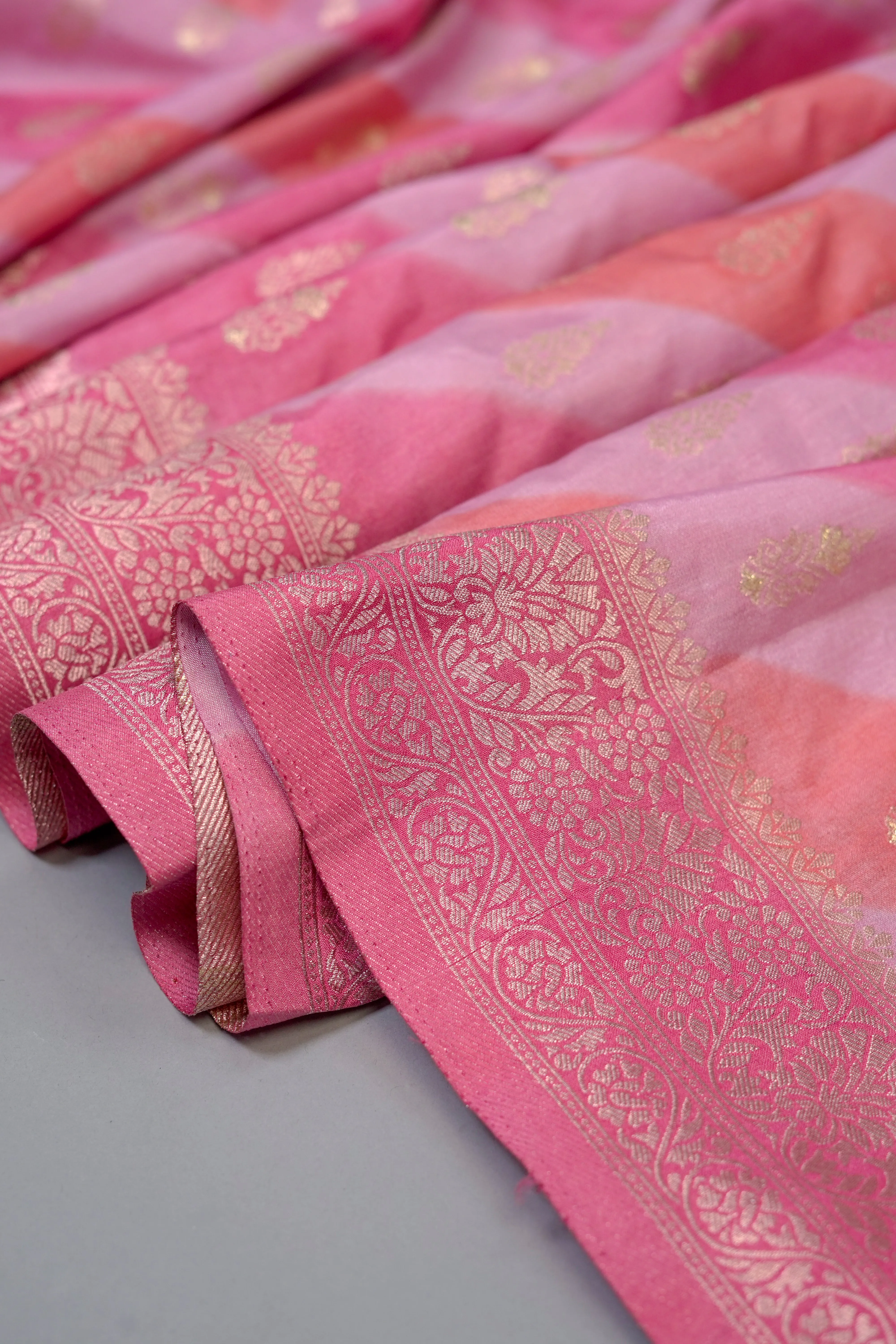 Chanderi Silk Saree Pink