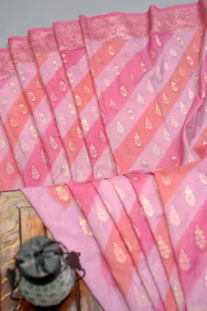 Chanderi Silk Saree Pink