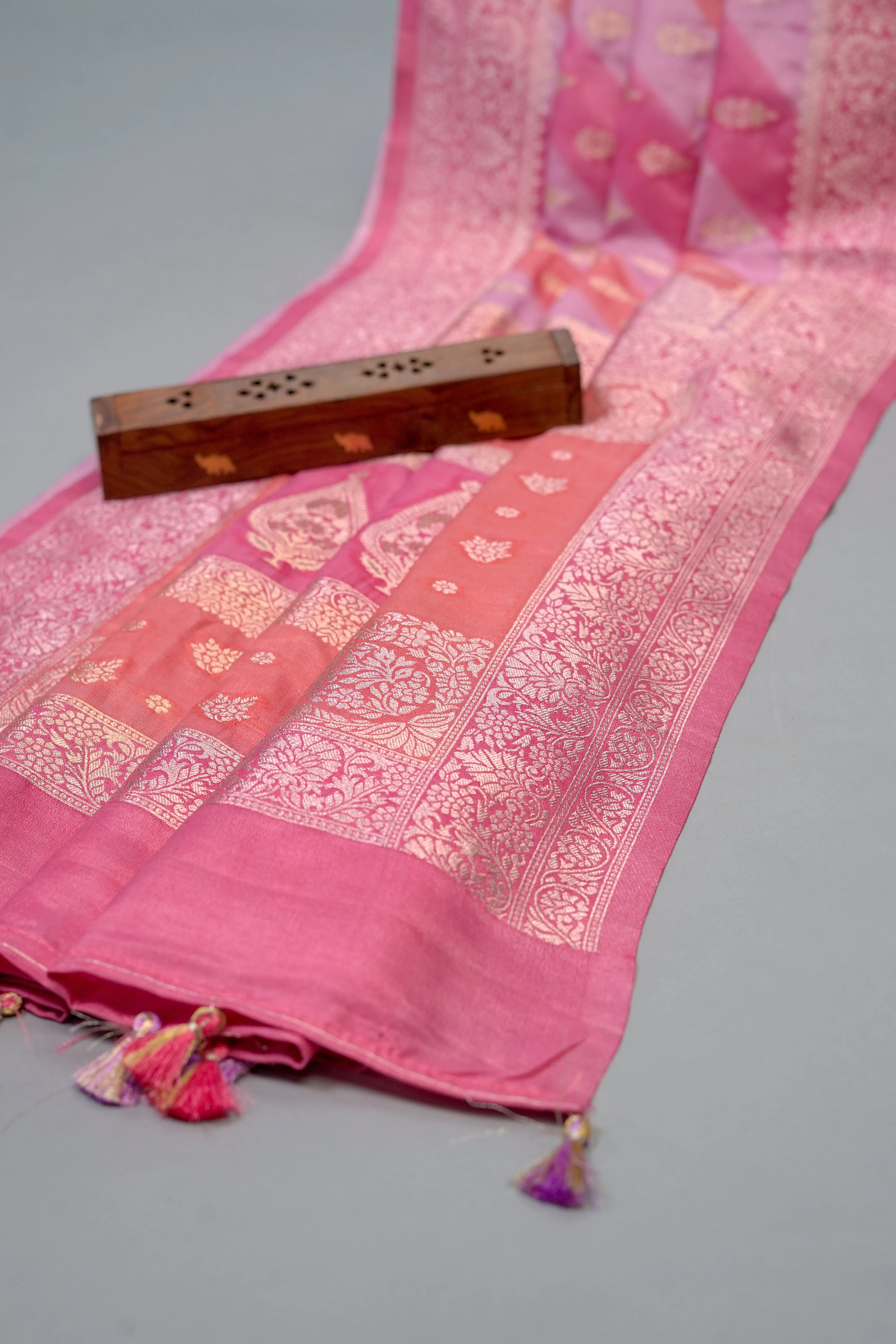 Chanderi Silk Saree Pink
