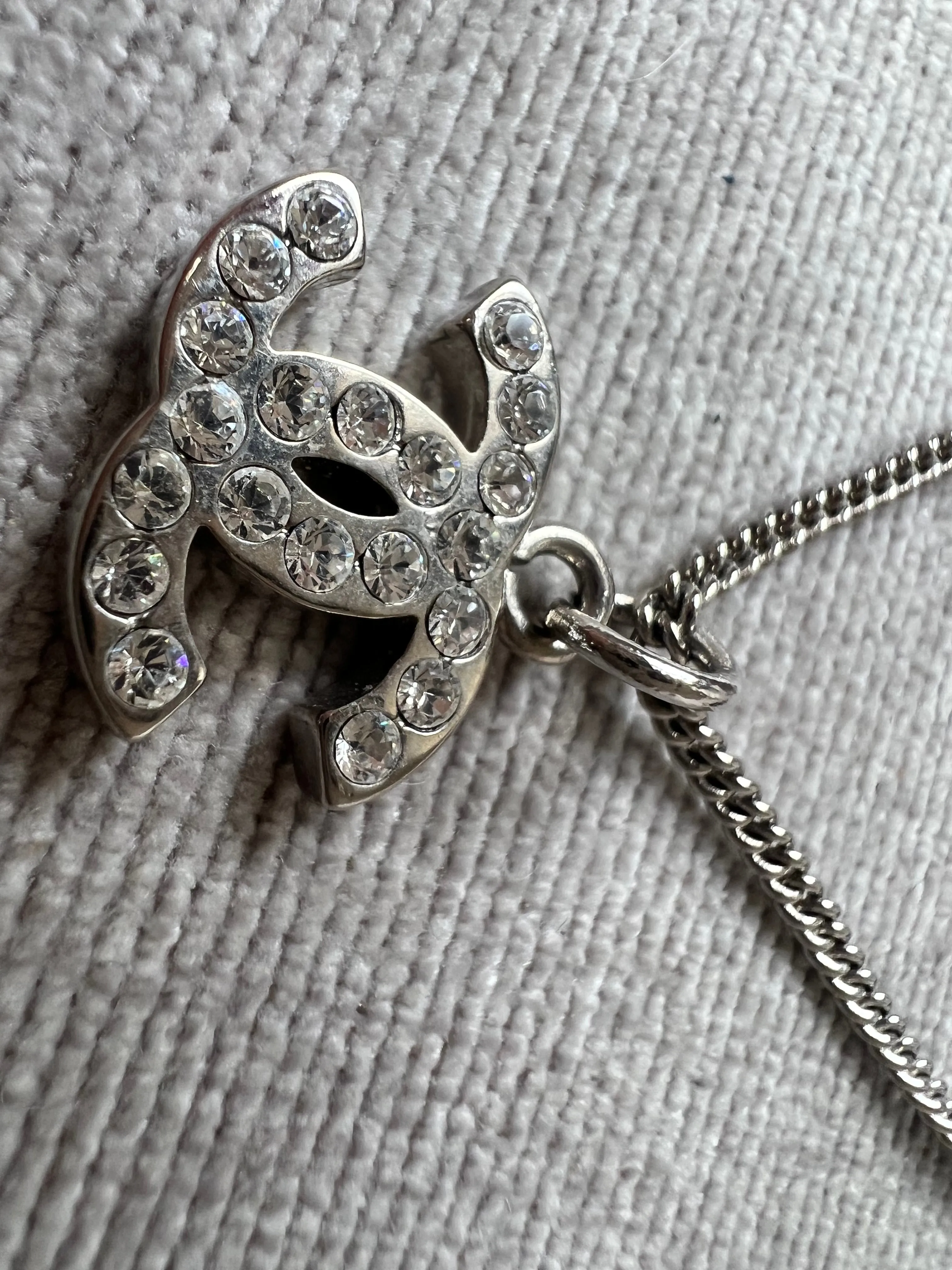 Chanel CC Crystal Pendant Necklace