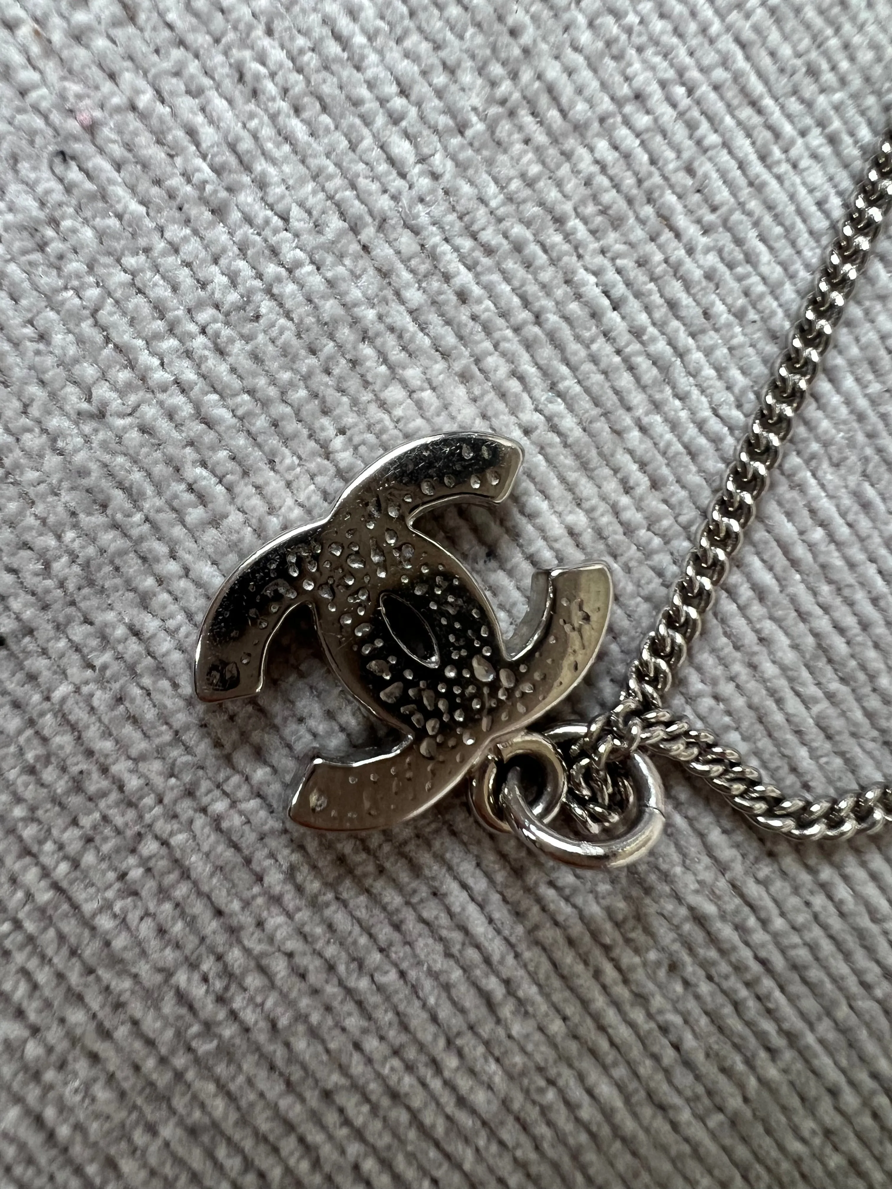 Chanel CC Crystal Pendant Necklace