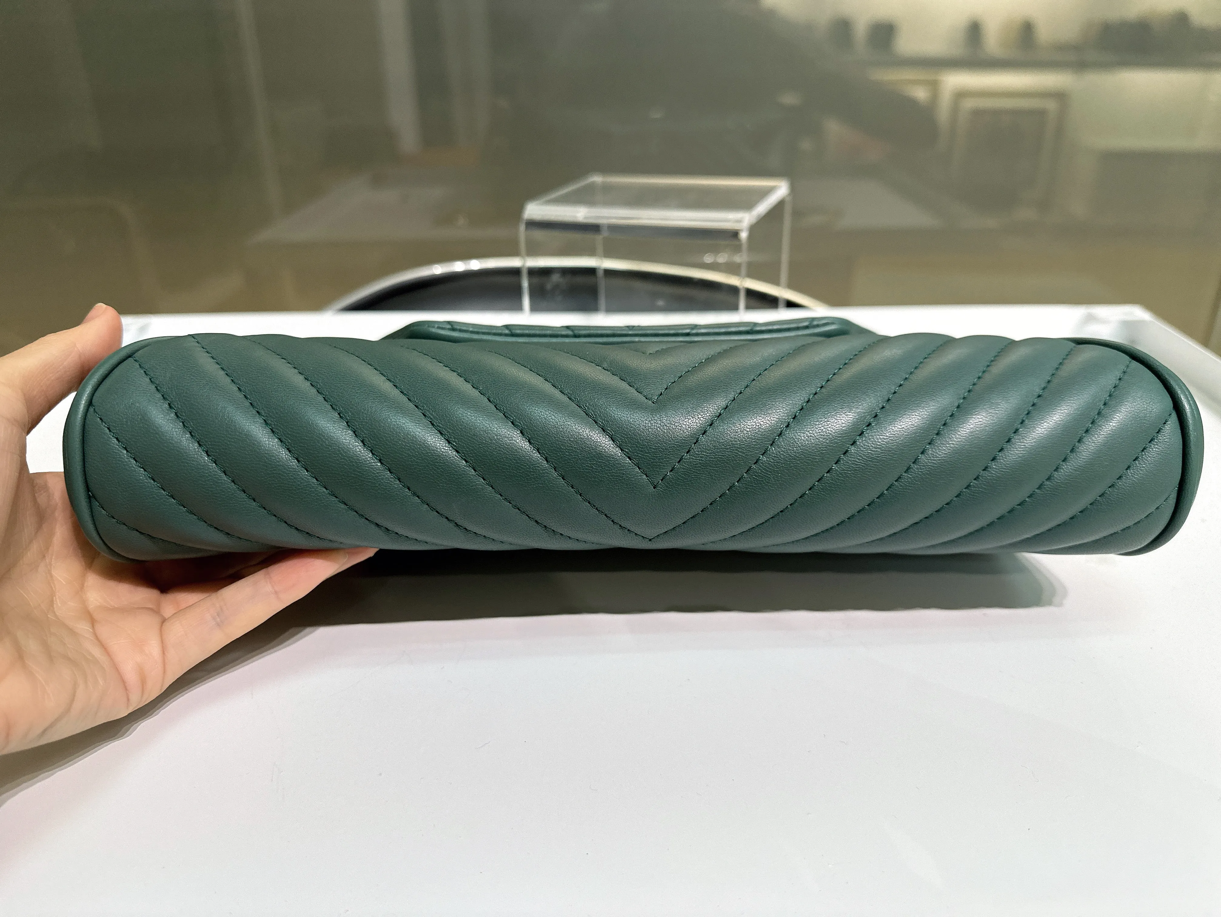 Chanel Cluth Green Bag