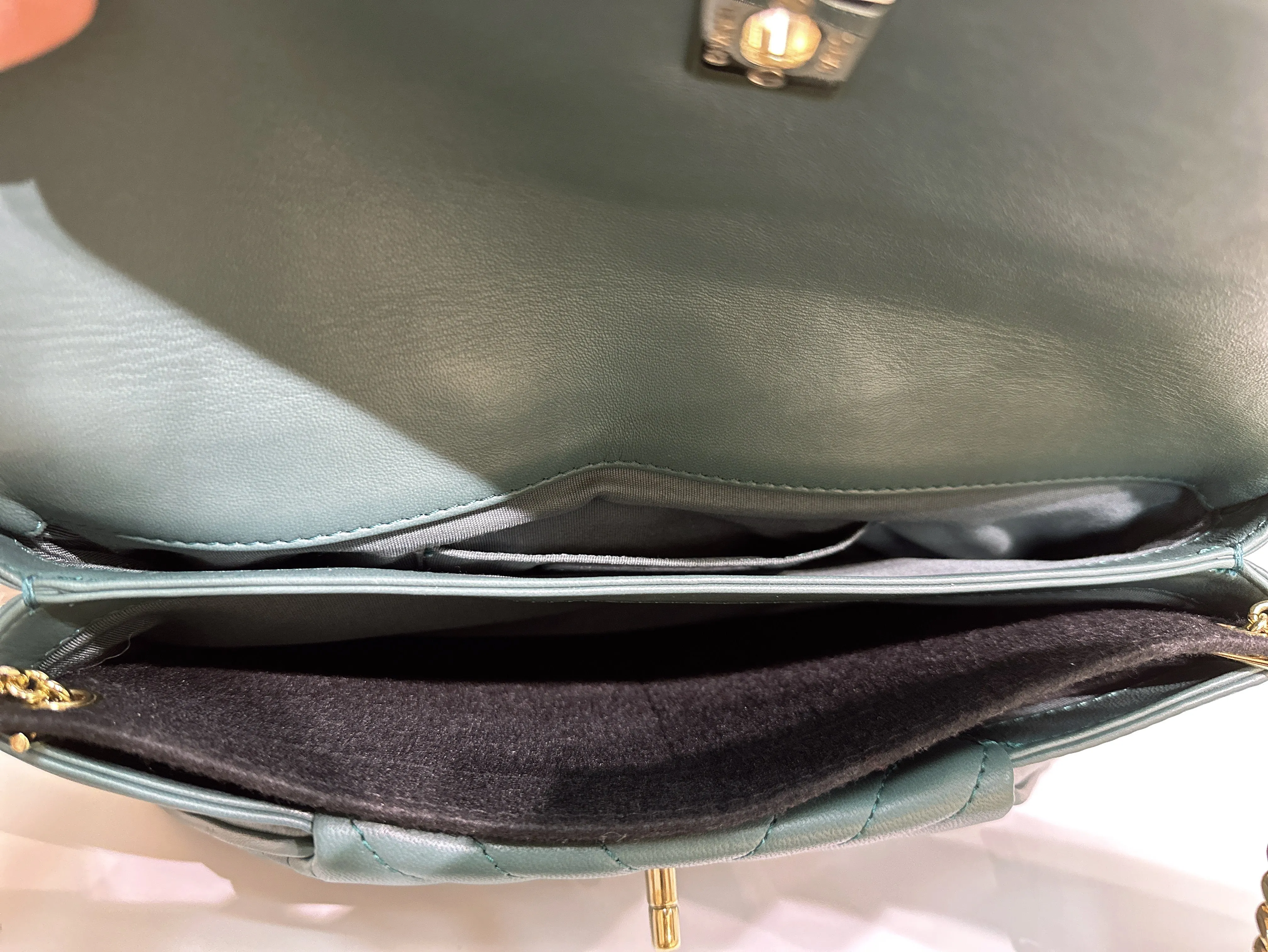 Chanel Cluth Green Bag