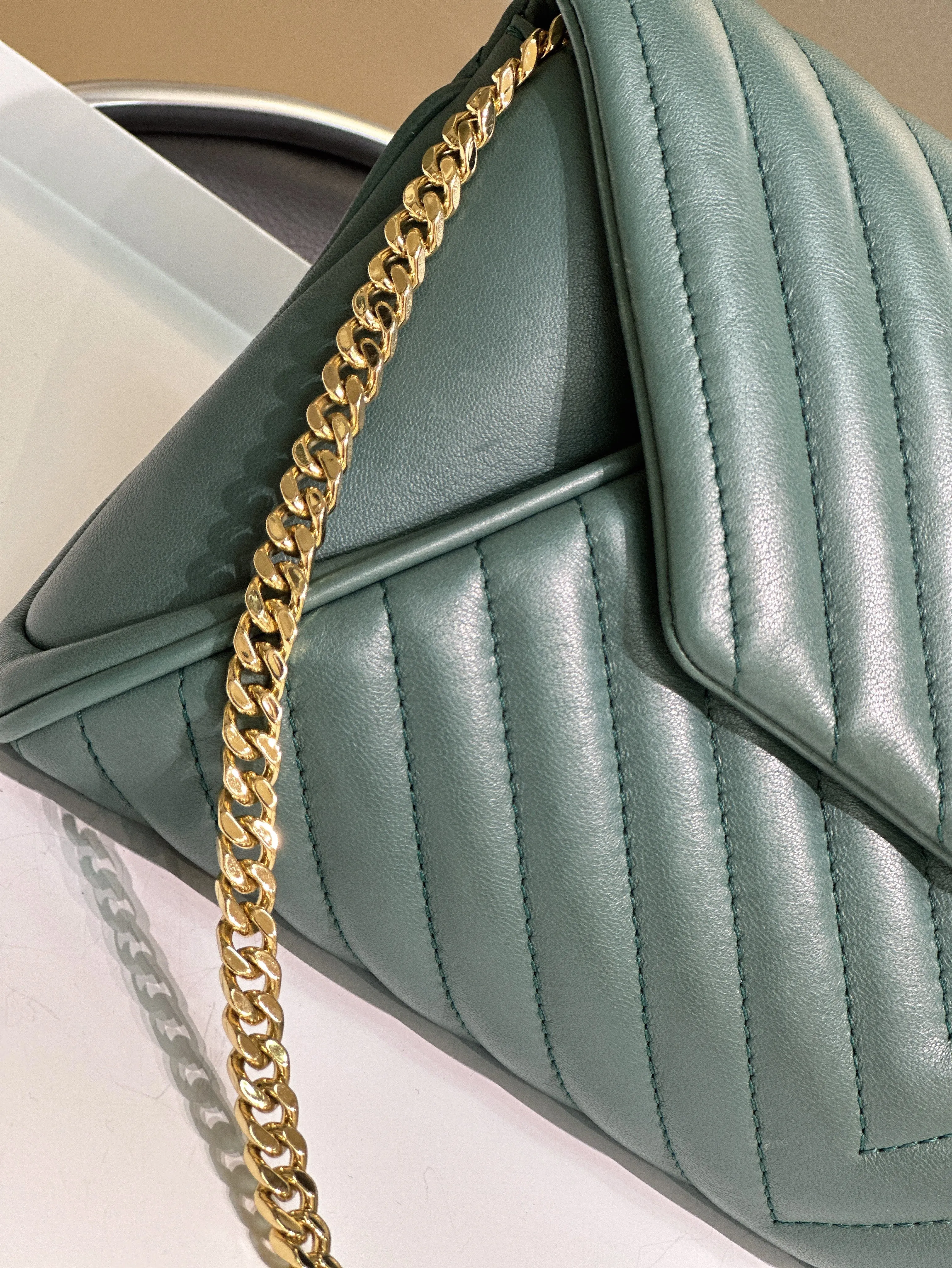 Chanel Cluth Green Bag
