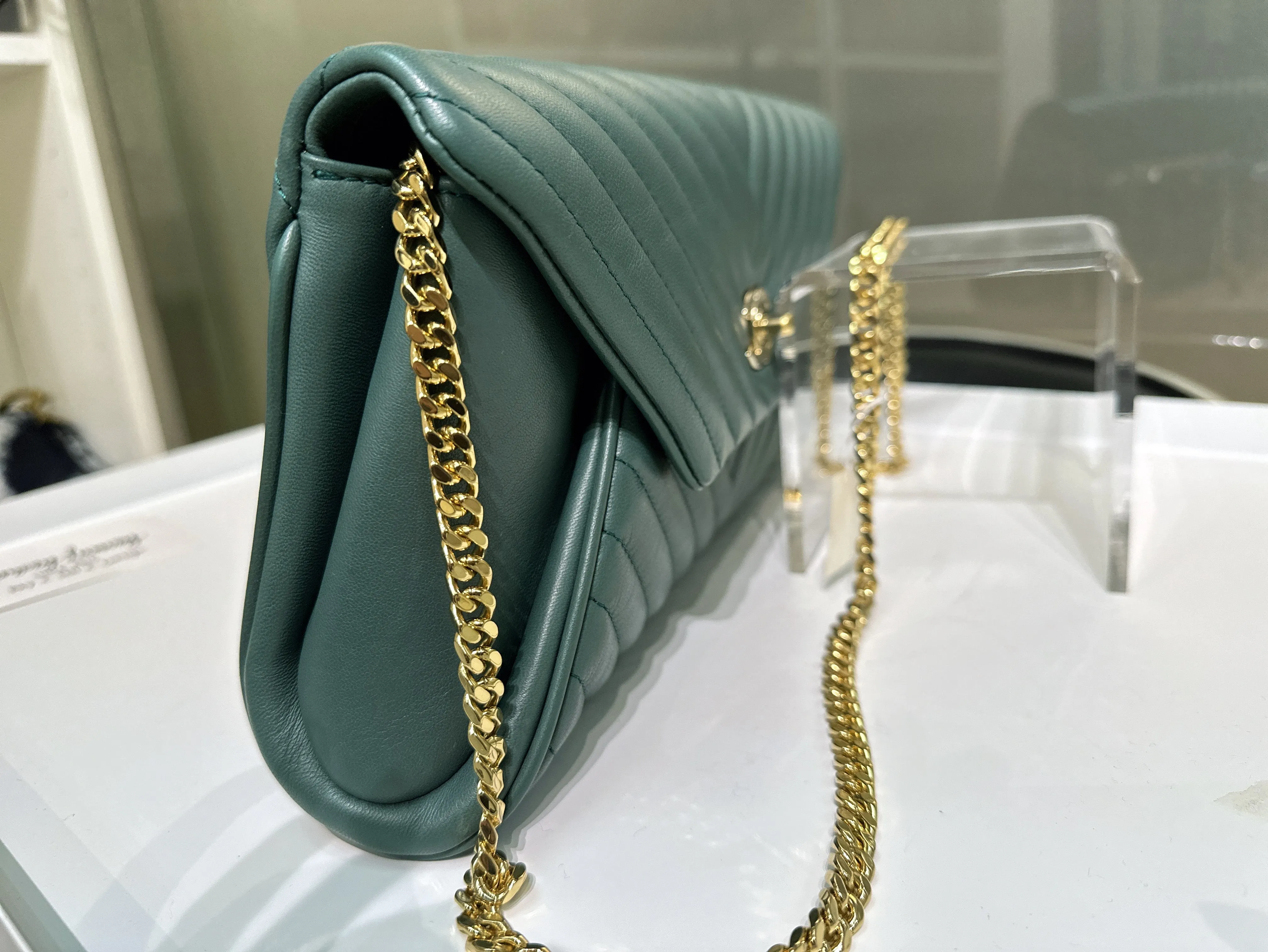 Chanel Cluth Green Bag