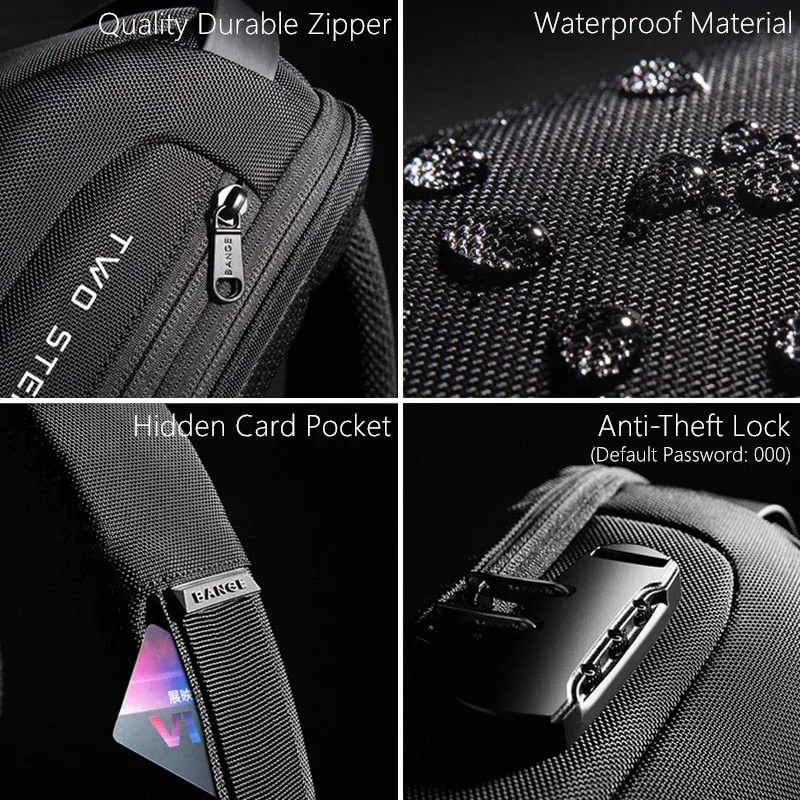 Chest Bag New Men Crossbody Bag Waterproof Shoulder Bags USB Charging