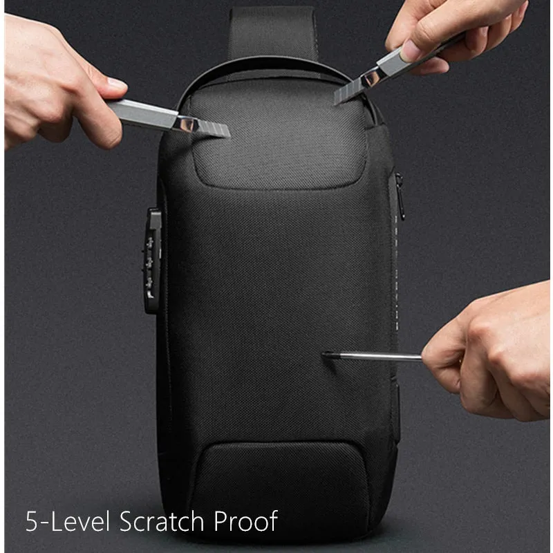 Chest Bag New Men Crossbody Bag Waterproof Shoulder Bags USB Charging