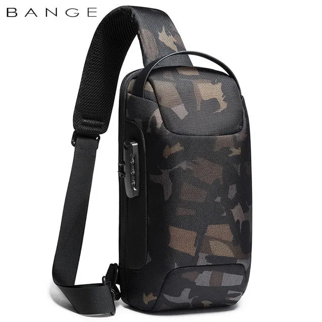 Chest Bag New Men Crossbody Bag Waterproof Shoulder Bags USB Charging