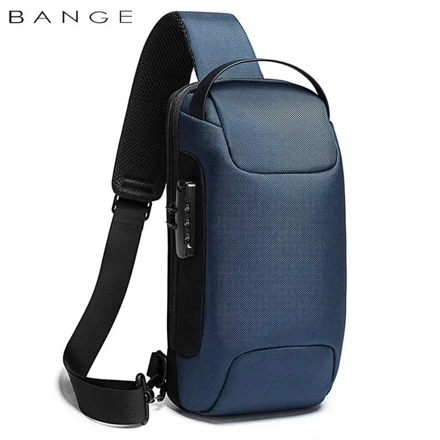 Chest Bag New Men Crossbody Bag Waterproof Shoulder Bags USB Charging